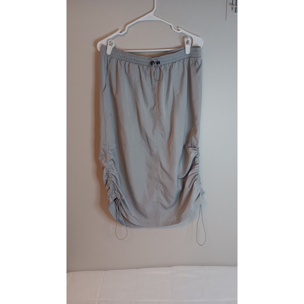 Wild Fable Parachute Ruched Skirt Midi Grey Sz Large Y2K Gorpcore Casual